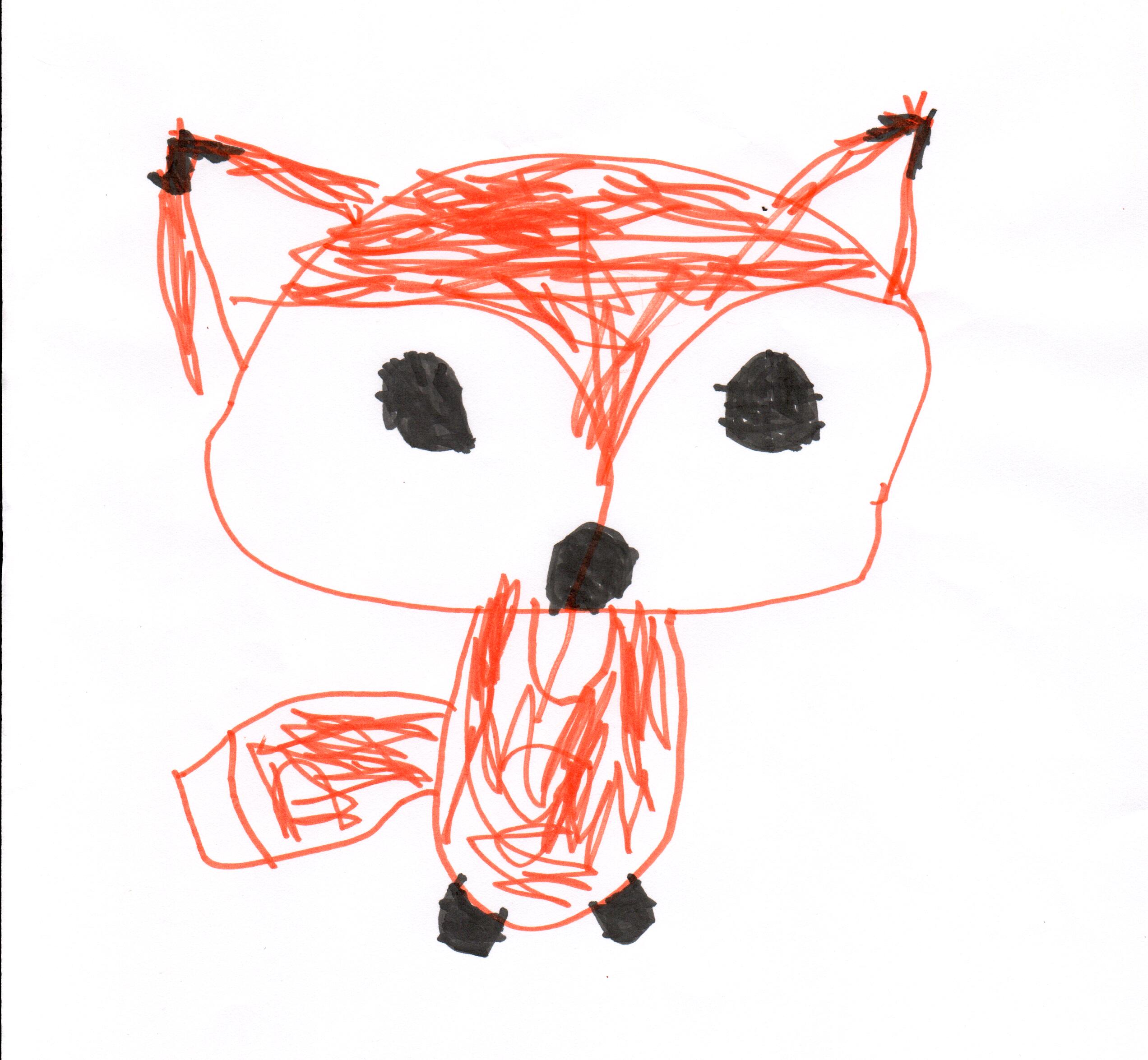 Happy fox cartoon outline illustration. Coloring book for children, vector  drawing. 14487779 Vector Art at Vecteezy