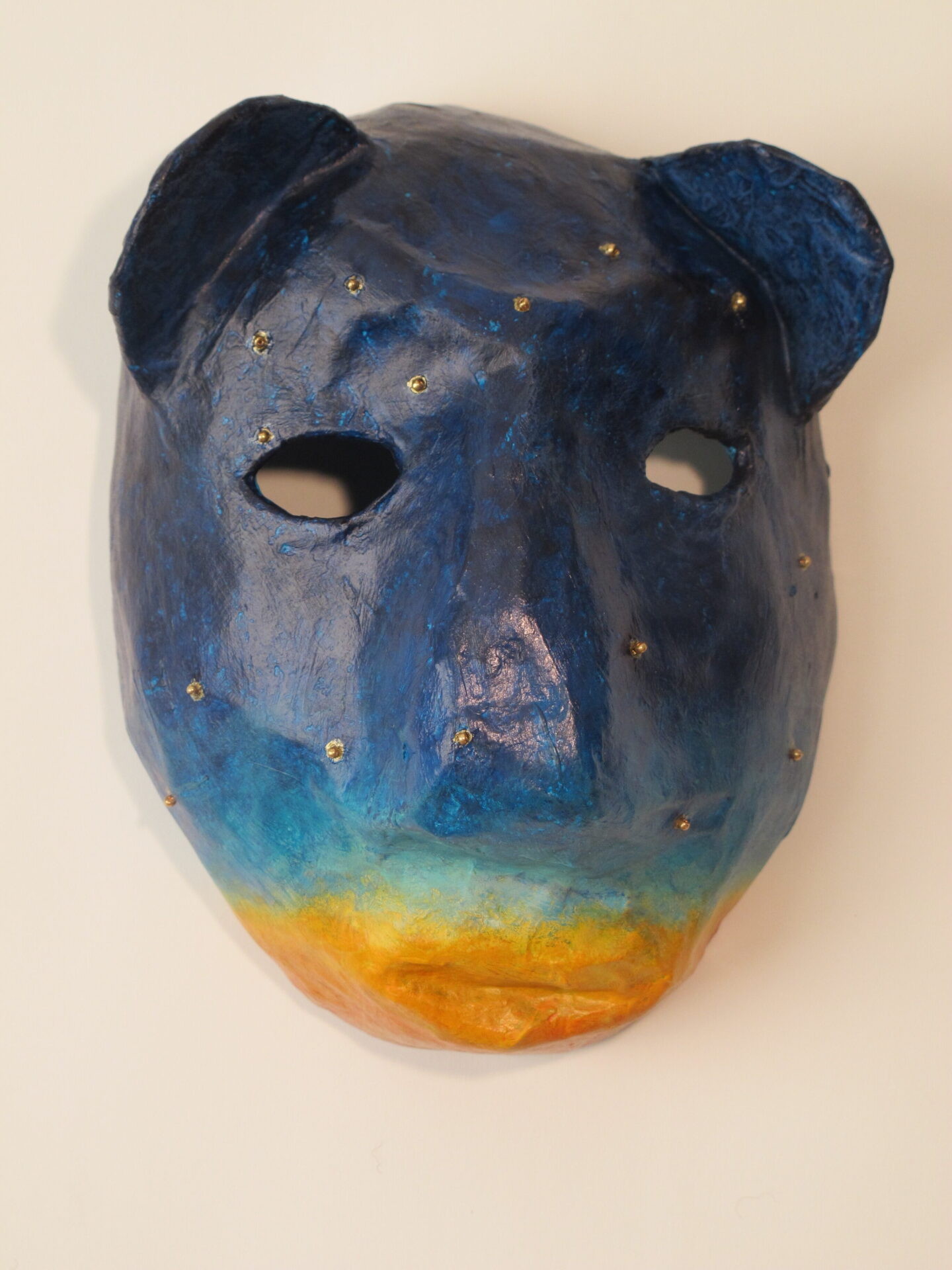 Bear Mask - Papier Mache, Arcylic - 10H x 8W x 5D - 2021 - Collection of Dalia Reyes