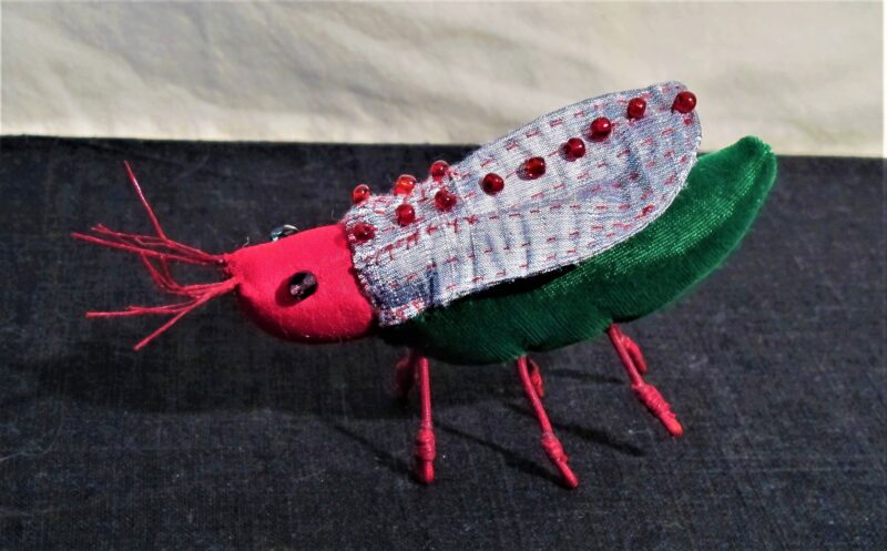 Green Velvet Beaded Silver Wing 2016