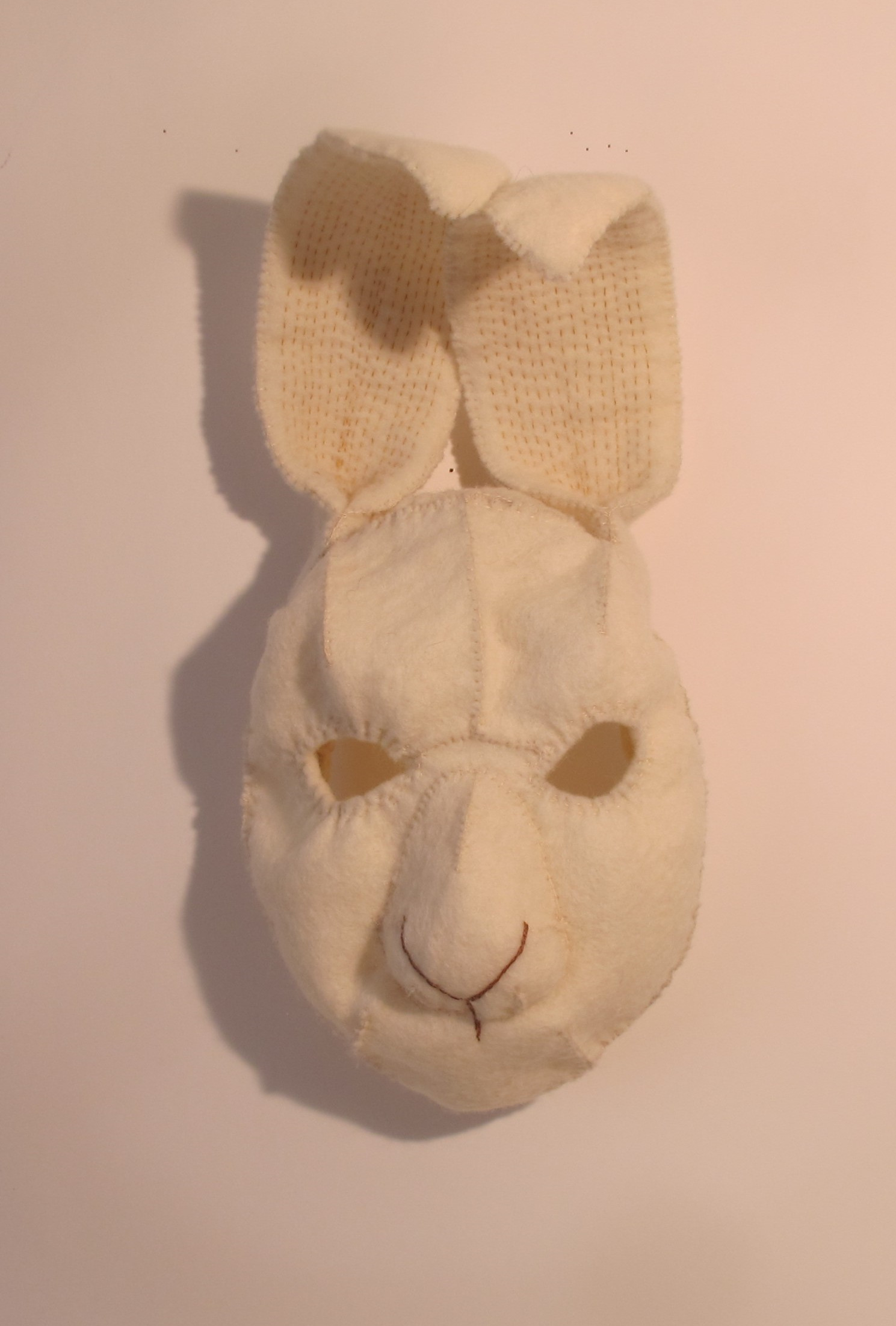 Rabbit Mask wool felt, embroidery 18H x 10W x 5D 2021 Collection of Dalia Reyes